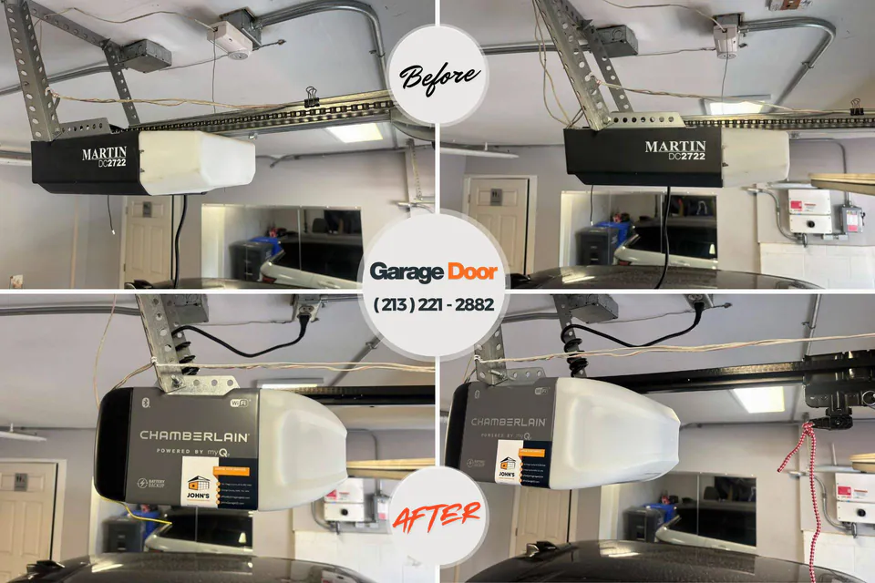 Before and after: garage door repair Fowler, MI